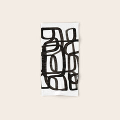 Writing On The Wall' Mid Century Modern Fun Abstract Shapes  Bath Towel