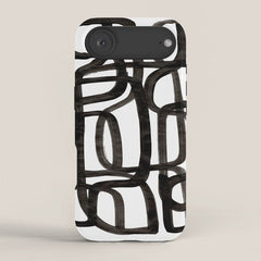 Writing On The Wall' Mid Century Modern Fun Abstract Shapes  iPhone Case