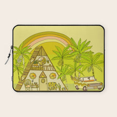 a frame simple living // banana pancakes // retro surf art by surfy birdy Laptop Sleeve
