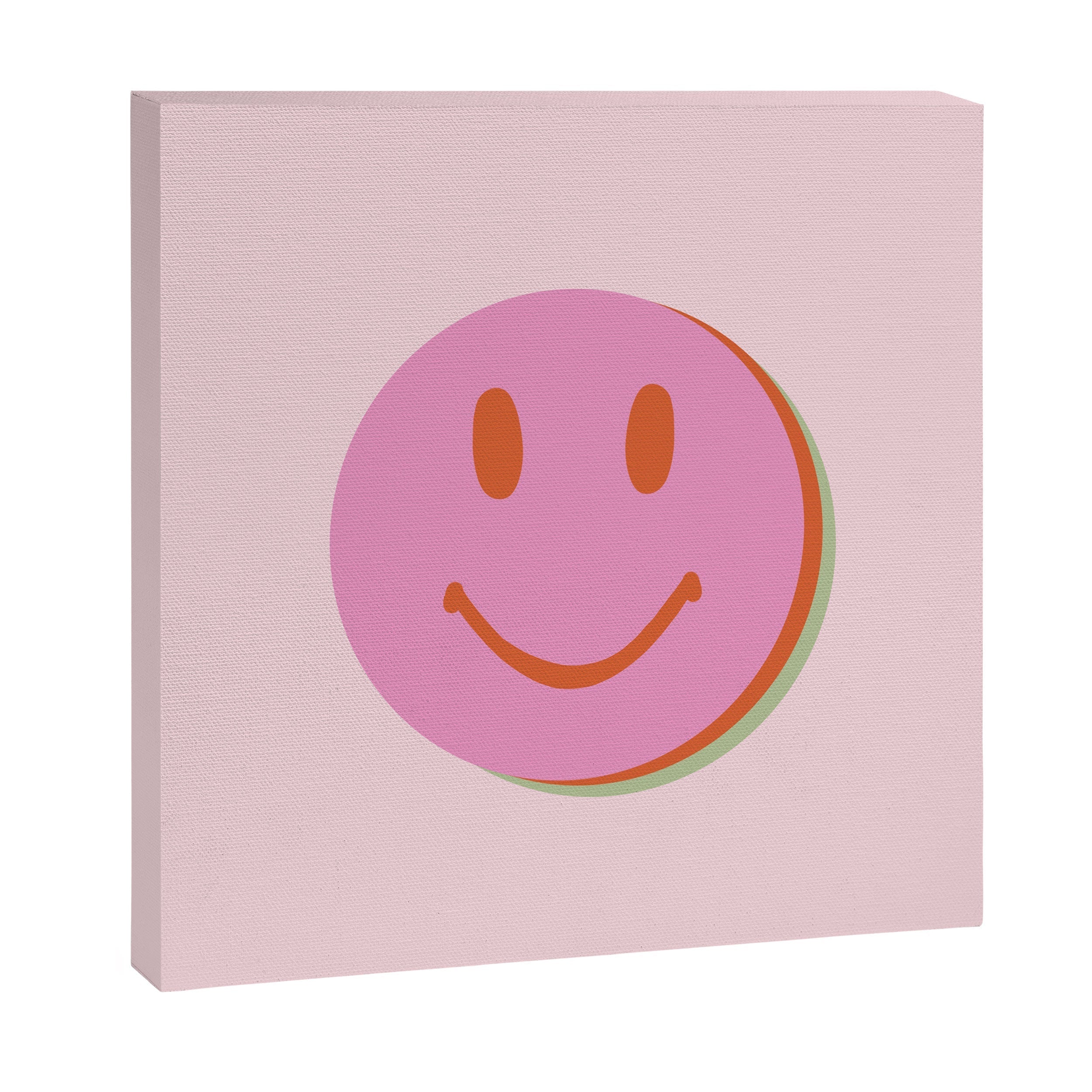 70s retro pink smiles pattern  Canvas Print