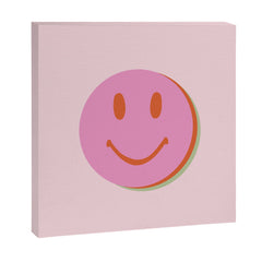 70s retro pink smiles pattern  Canvas Print