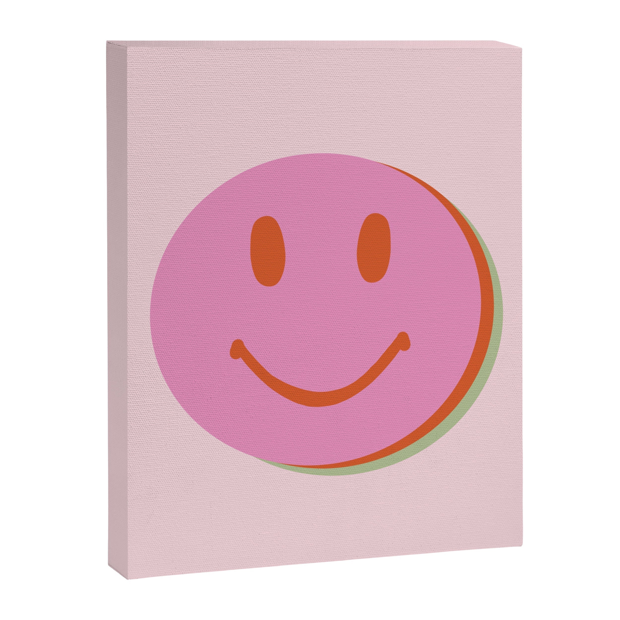 70s retro pink smiles pattern  Canvas Print