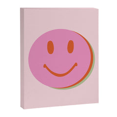 70s retro pink smiles pattern  Canvas Print