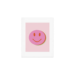 70s retro pink smiles pattern  Art Print