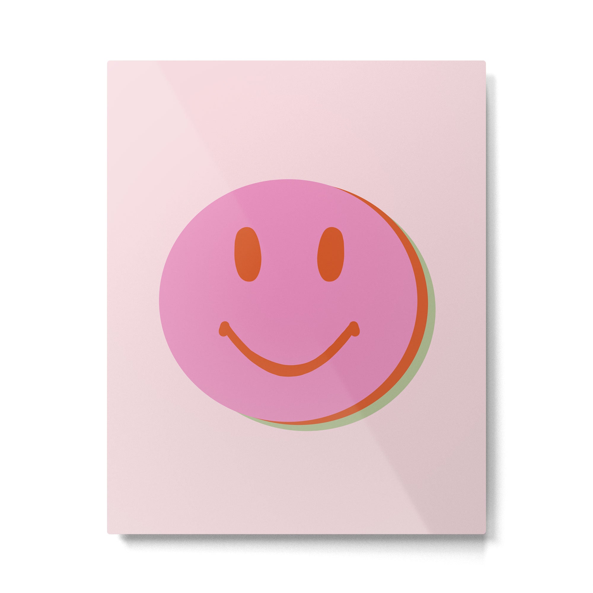 70s retro pink smiles pattern  Metal Print
