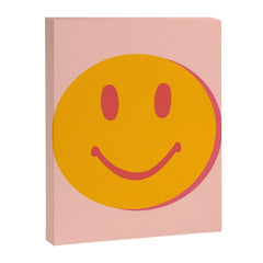 70s retro yellow smile face illustration  Canvas Print