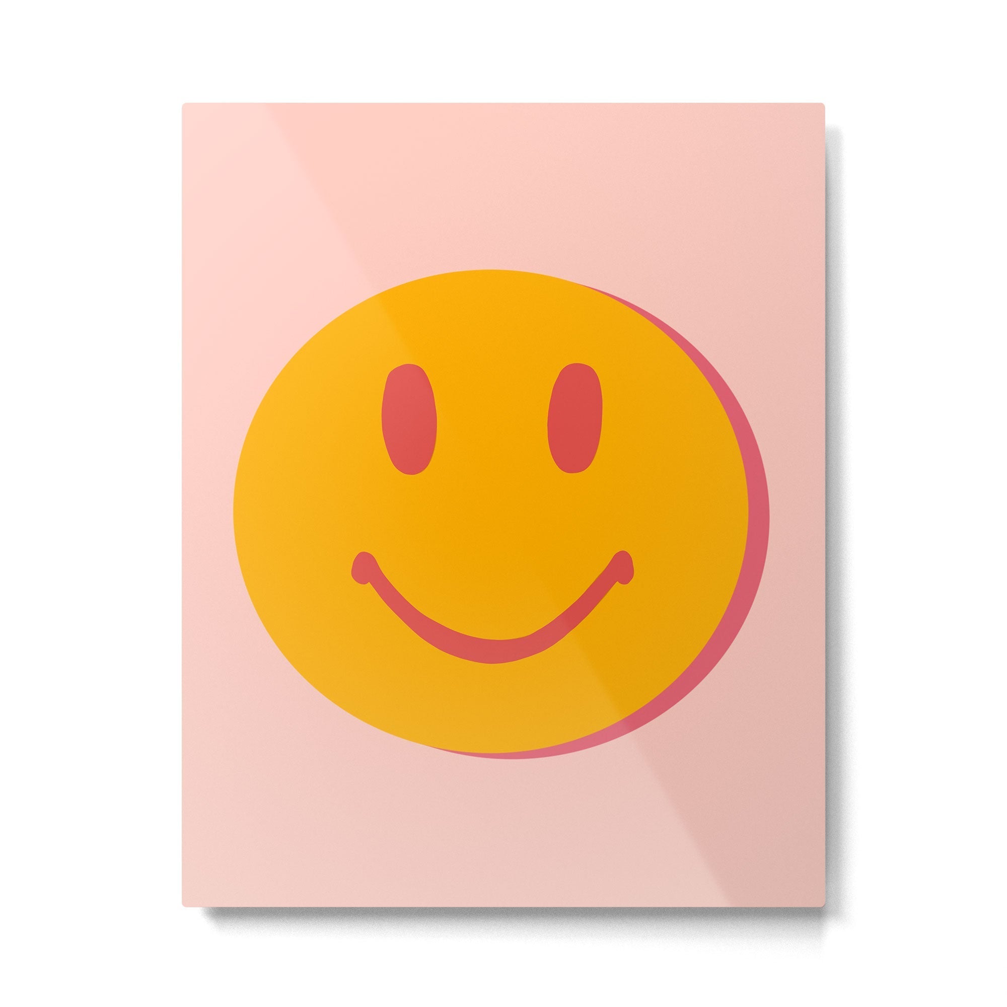 70s retro yellow smile face illustration  Metal Print