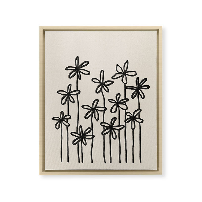 A Field Of Flowers Framed Canvas Print
