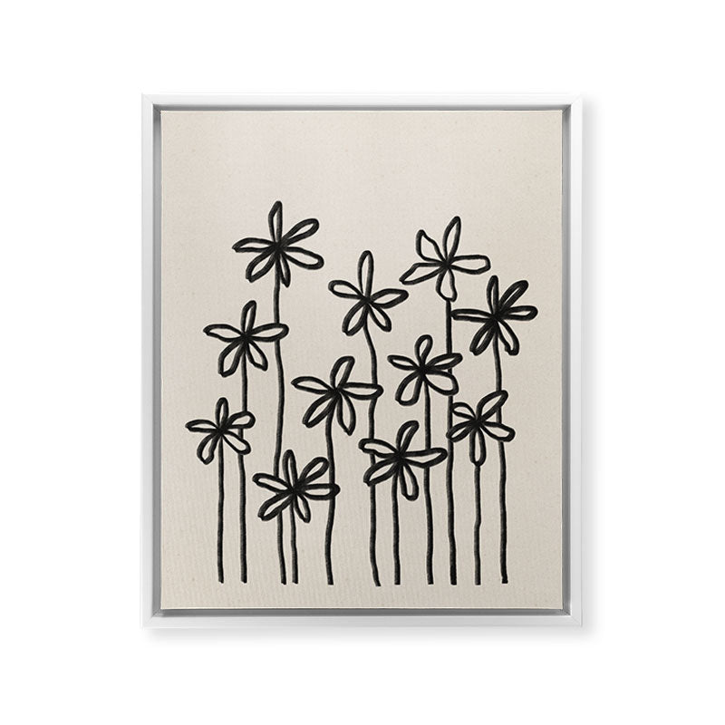 A Field Of Flowers Framed Canvas Print