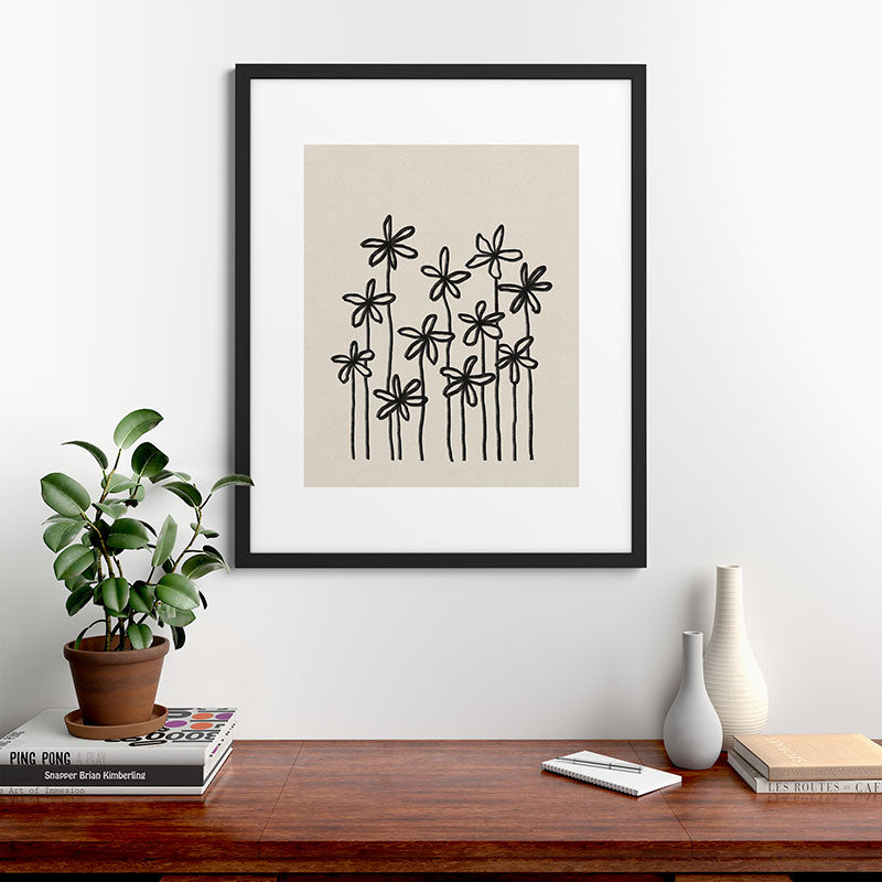 A Field Of Flowers Framed Art Print