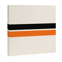 2 Stripes Black Orange Canvas Print