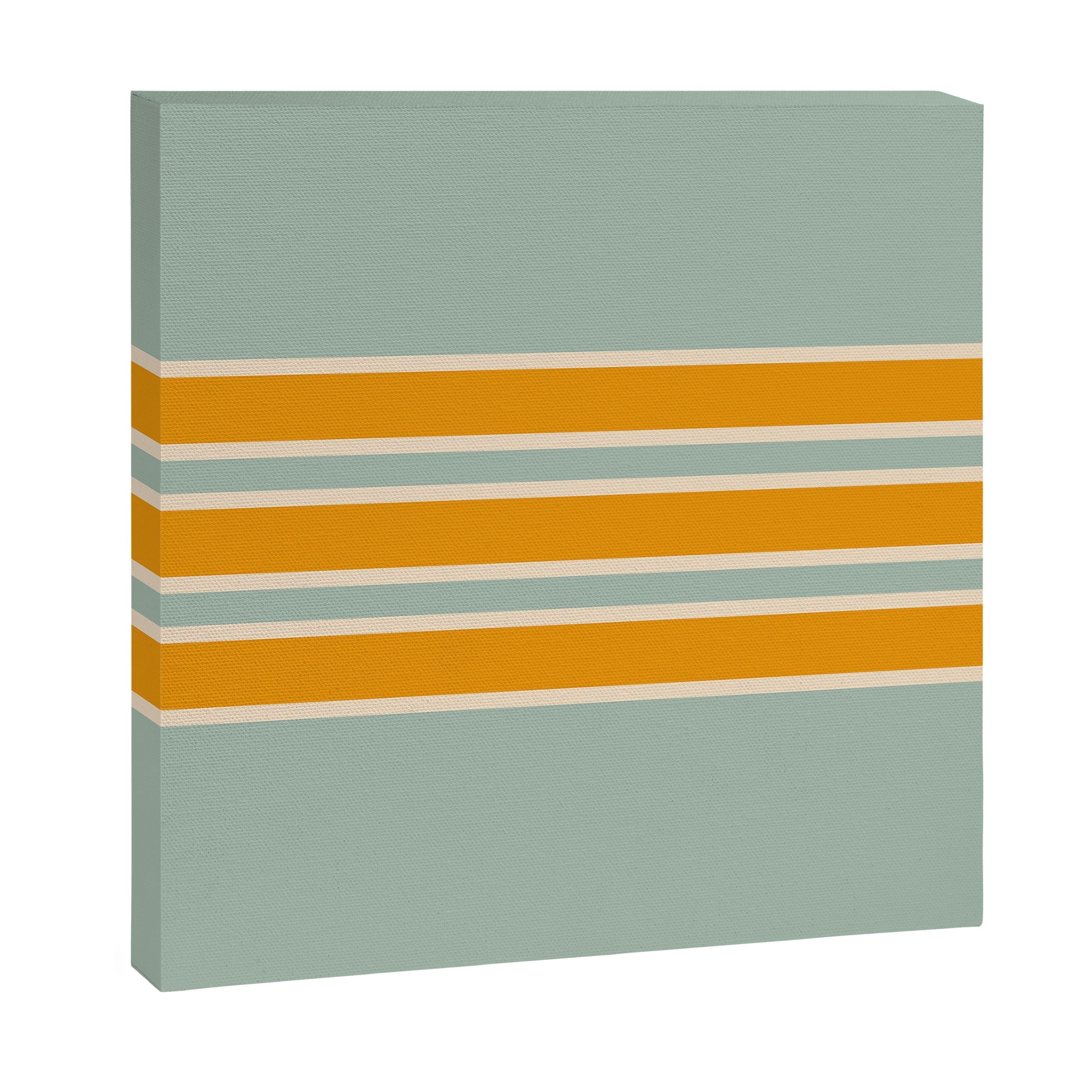 70s Style Mint Orange White Retro Stripes Pomona Canvas Print