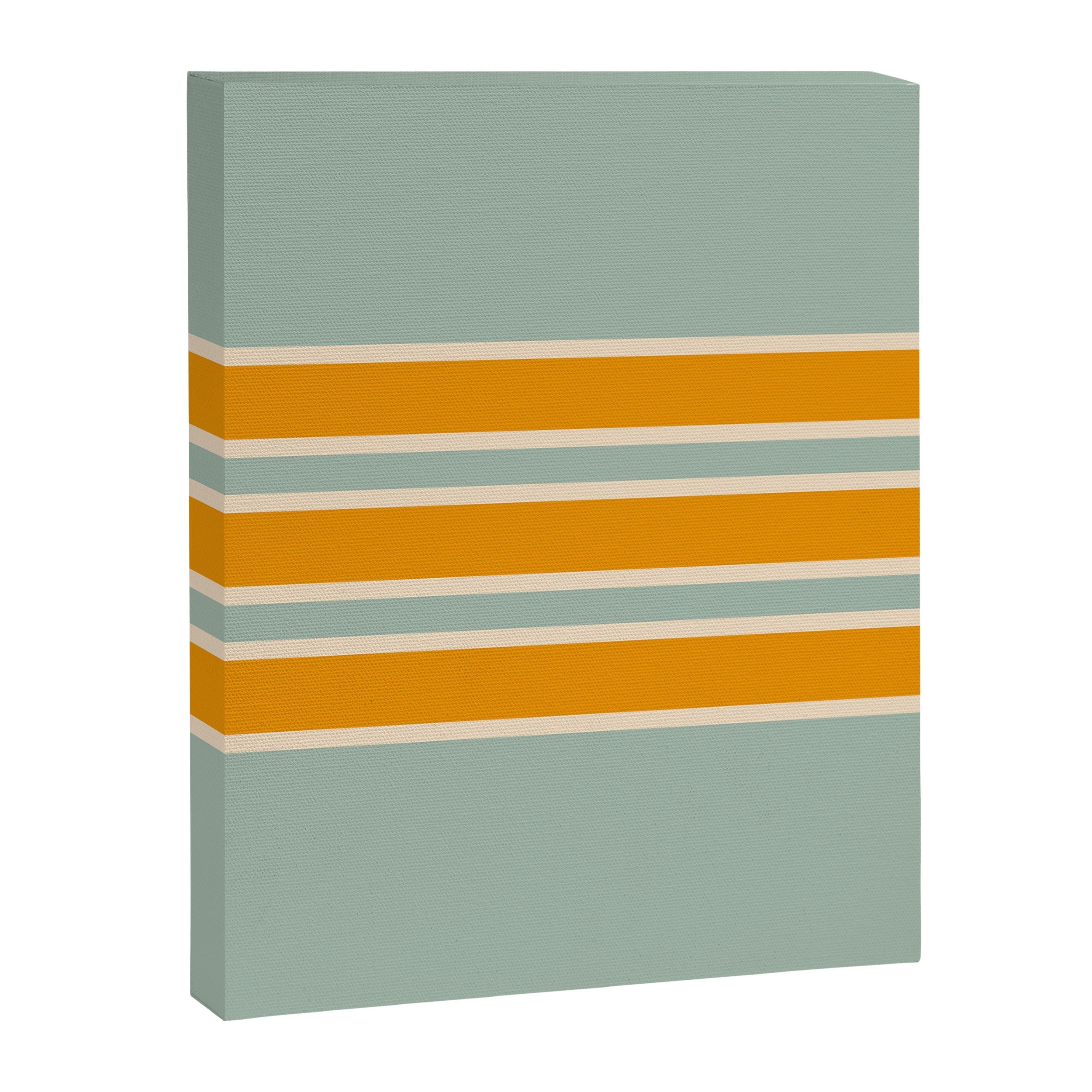 70s Style Mint Orange White Retro Stripes Pomona Canvas Print