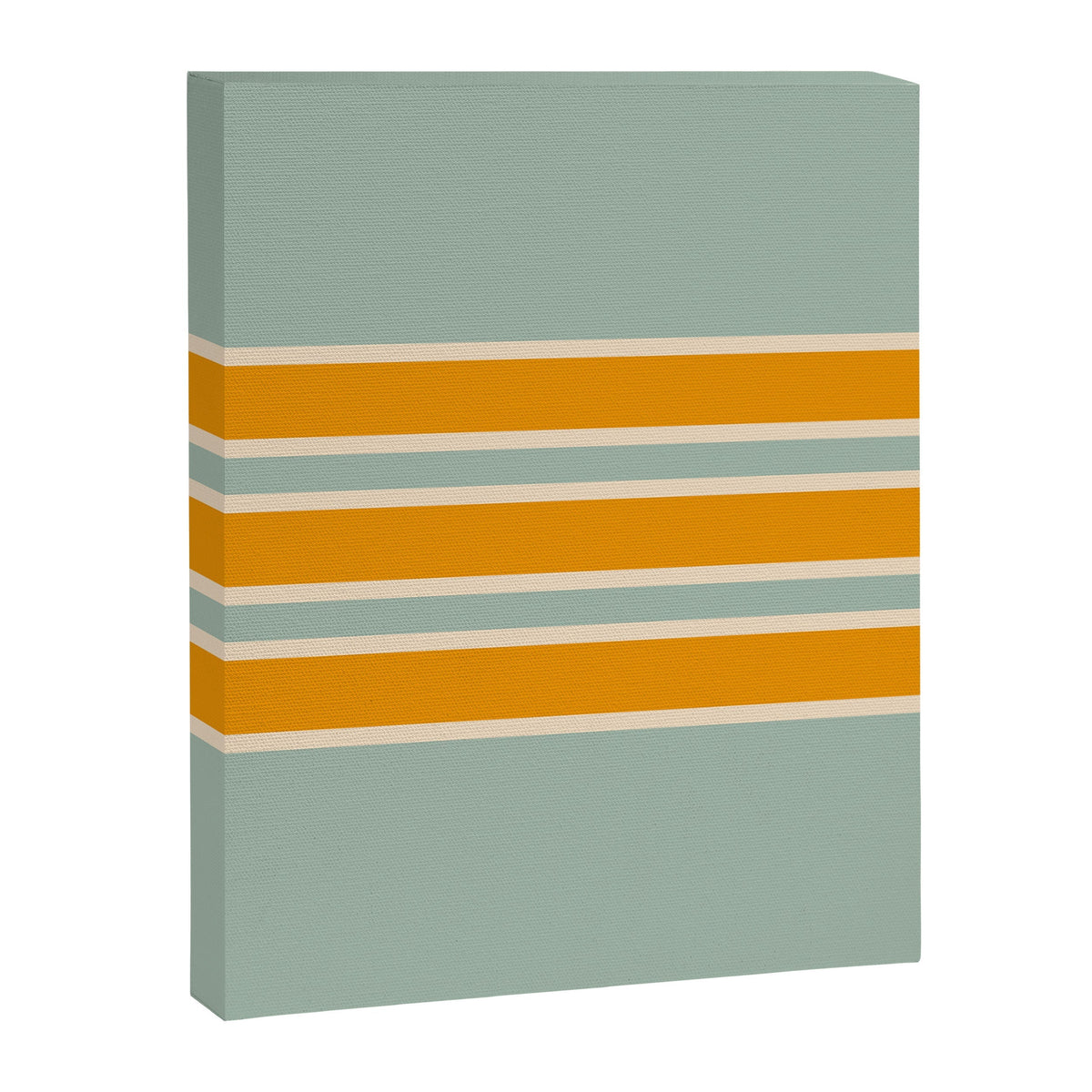 70s Style Mint Orange White Retro Stripes Pomona Canvas Print