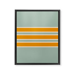 70s Style Mint Orange White Retro Stripes Pomona Framed Canvas Print