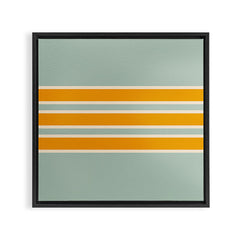 70s Style Mint Orange White Retro Stripes Pomona Framed Canvas Print