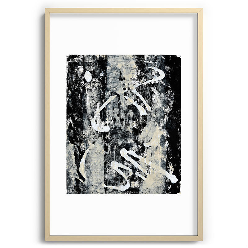 003: a vibrant abstract design in black and white by Alyssa Hamilton Art  Framed Art Print