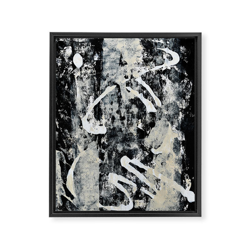 003: a vibrant abstract design in black and white by Alyssa Hamilton Art  Framed Canvas Print