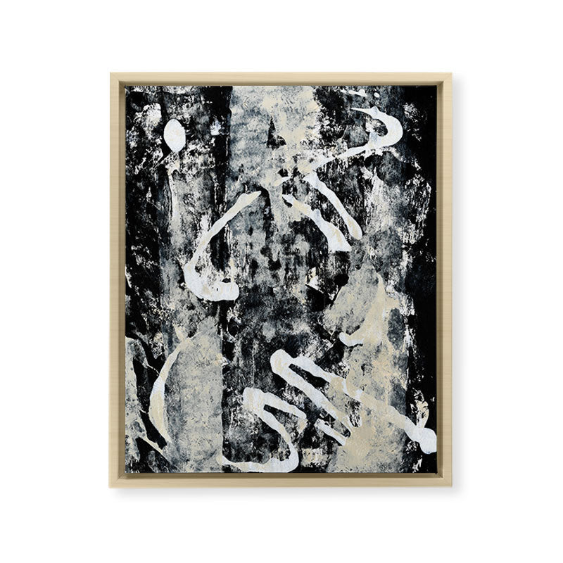 003: a vibrant abstract design in black and white by Alyssa Hamilton Art  Framed Canvas Print