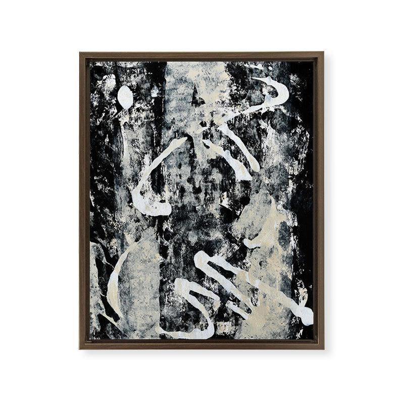003: a vibrant abstract design in black and white by Alyssa Hamilton Art  Framed Canvas Print