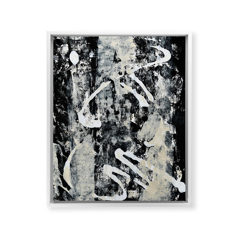 003: a vibrant abstract design in black and white by Alyssa Hamilton Art  Framed Canvas Print