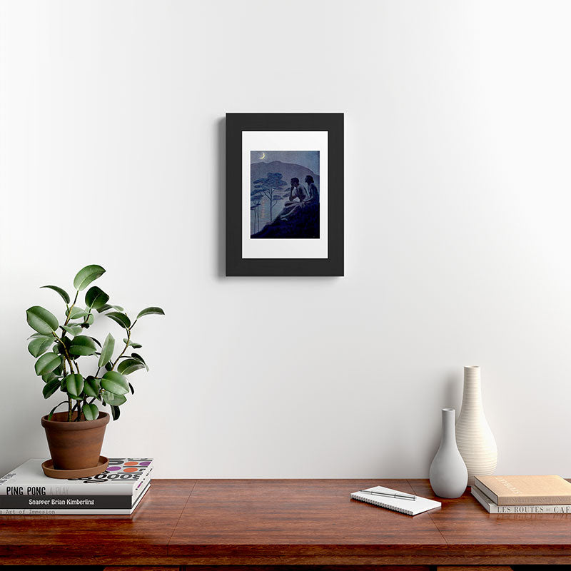 "Give me nights perfectly quiet...and I looking up at the stars" Leaves of Grass by Margaret Cook Framed Art Print
