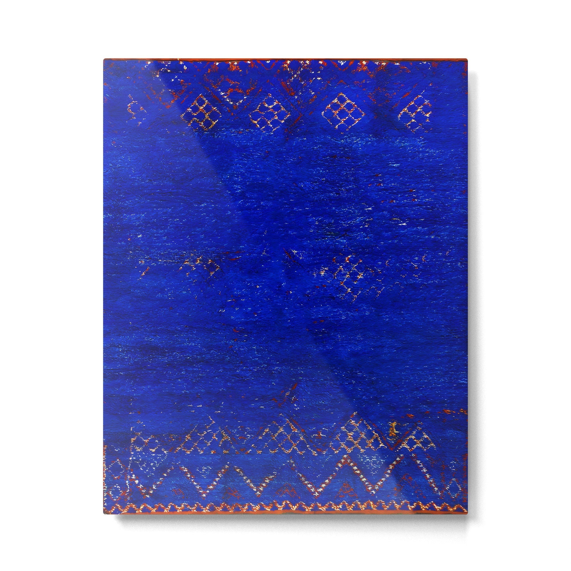 -A5- Royal Calm Blue Bohemian Moroccan Artwork. Metal Print