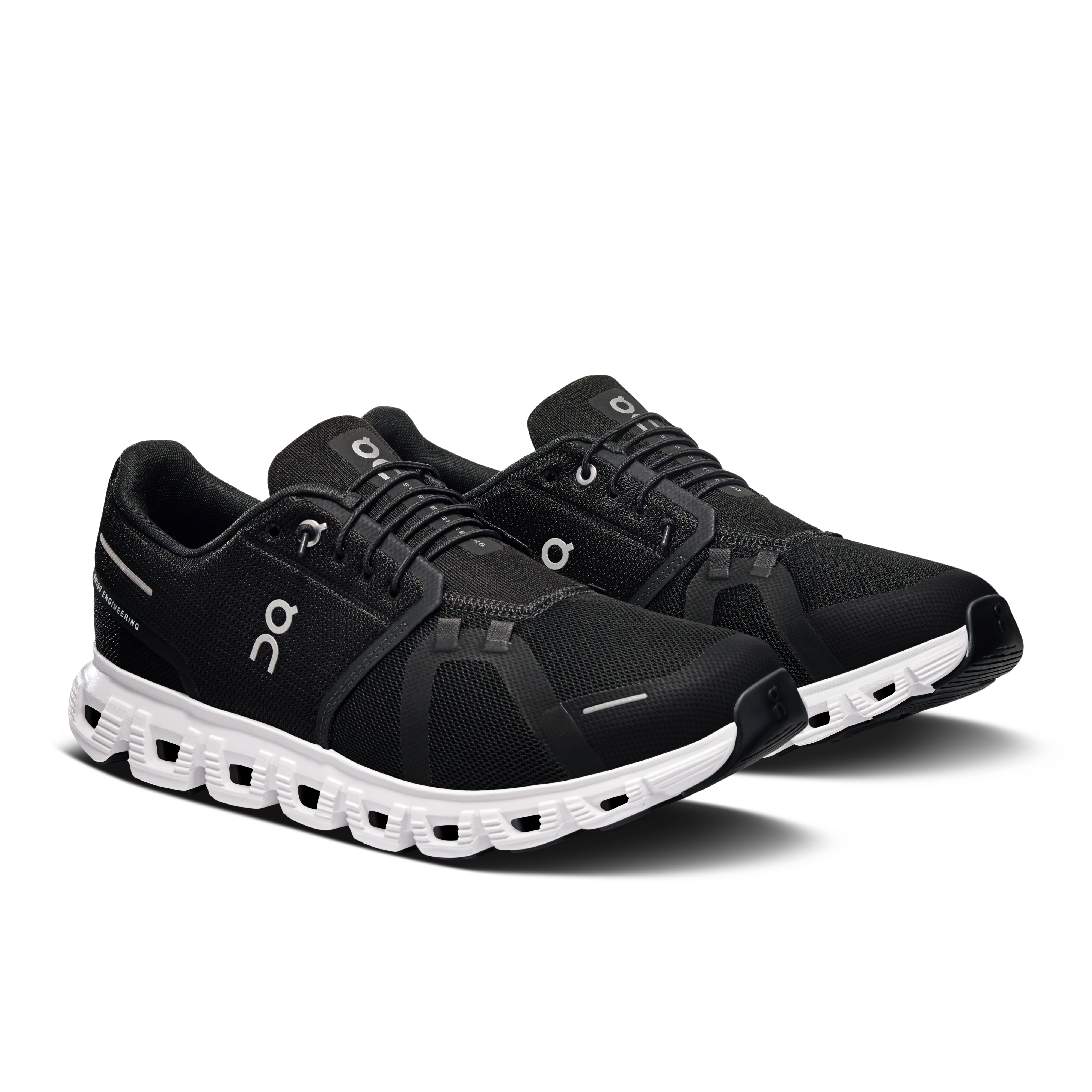 On Running Men's Cloud 6 Wide Shoes - Black / White