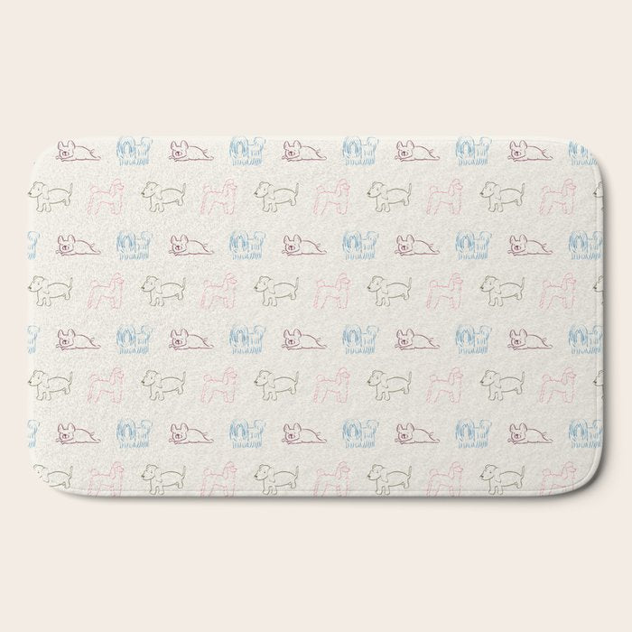 4 Pup Pals Doodle Bath Mat