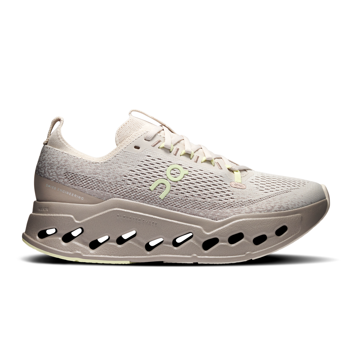On Running Women's Cloudsurfer Max Shoes - Pelican / Limelight