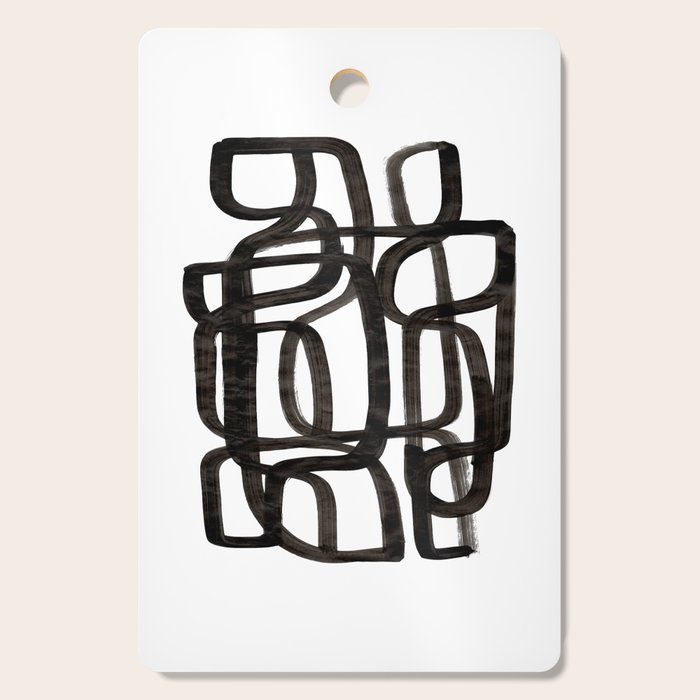 Writing On The Wall' Mid Century Modern Fun Abstract Shapes  Cutting Board