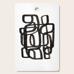 Writing On The Wall' Mid Century Modern Fun Abstract Shapes  Cutting Board