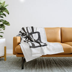 Writing On The Wall' Mid Century Modern Fun Abstract Shapes  Throw Blanket
