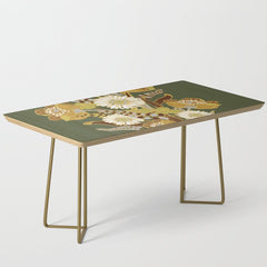 70s, flowers, green, retro, vintage, floral bouquet, olive green Coffee Table