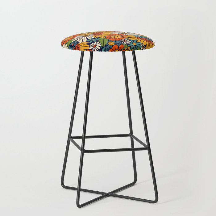 70s Retro Floral - Bold Stool