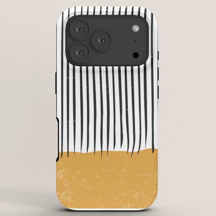 (White Background) Mid Century Modern Minimalist Rothko Inspired Color Field With Lines Geometric Style  iPhone Case