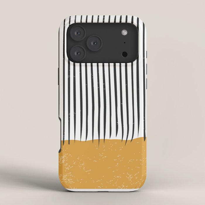 (White Background) Mid Century Modern Minimalist Rothko Inspired Color Field With Lines Geometric Style  iPhone Case