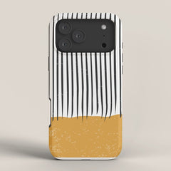 (White Background) Mid Century Modern Minimalist Rothko Inspired Color Field With Lines Geometric Style  iPhone Case