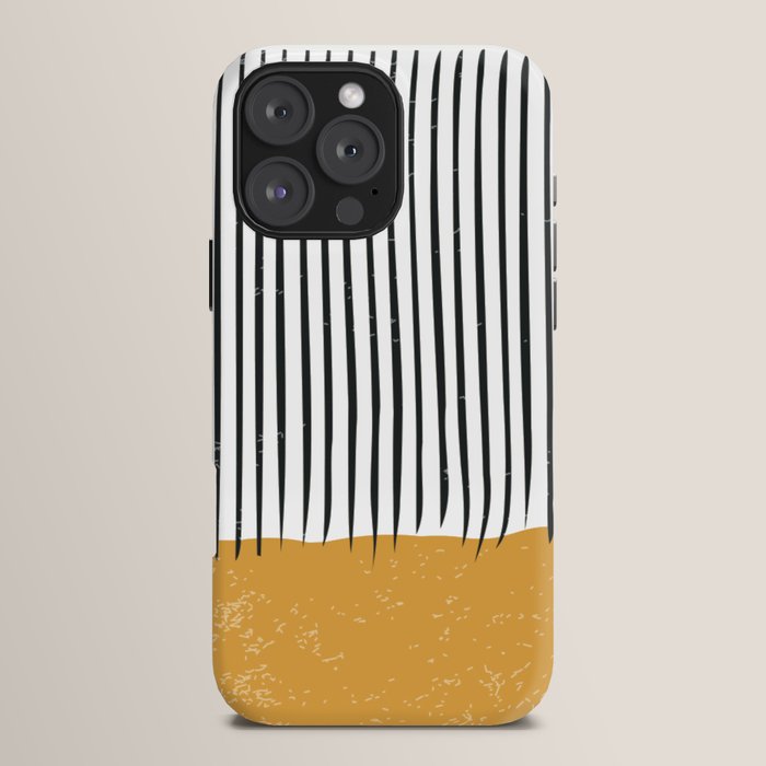 (White Background) Mid Century Modern Minimalist Rothko Inspired Color Field With Lines Geometric Style  iPhone Case