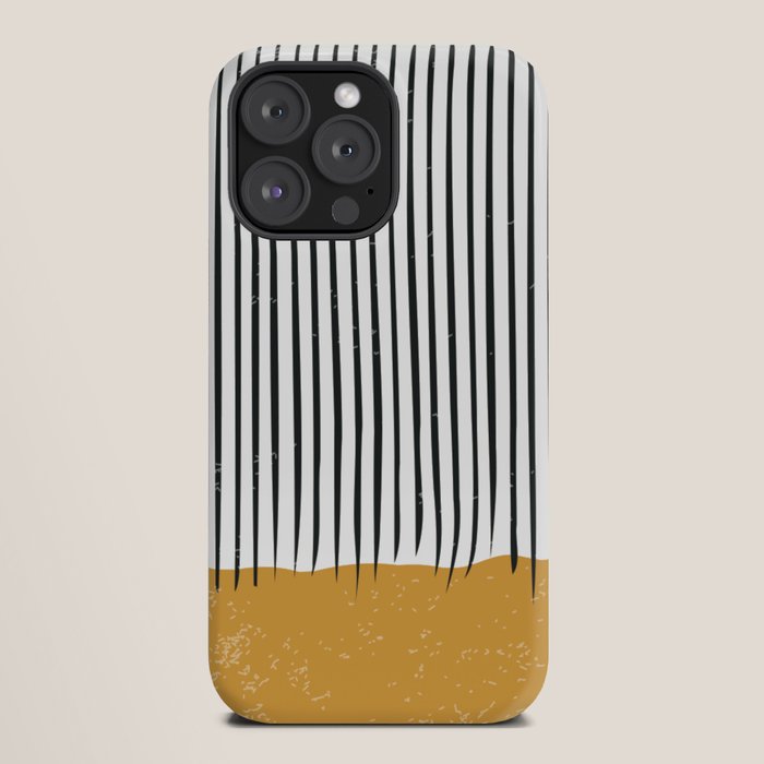 (White Background) Mid Century Modern Minimalist Rothko Inspired Color Field With Lines Geometric Style  iPhone Case