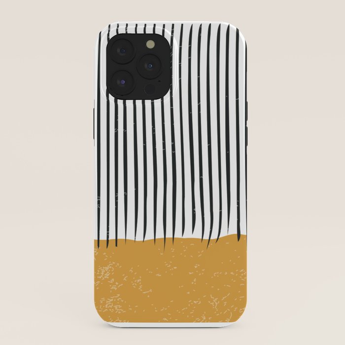 (White Background) Mid Century Modern Minimalist Rothko Inspired Color Field With Lines Geometric Style  iPhone Case