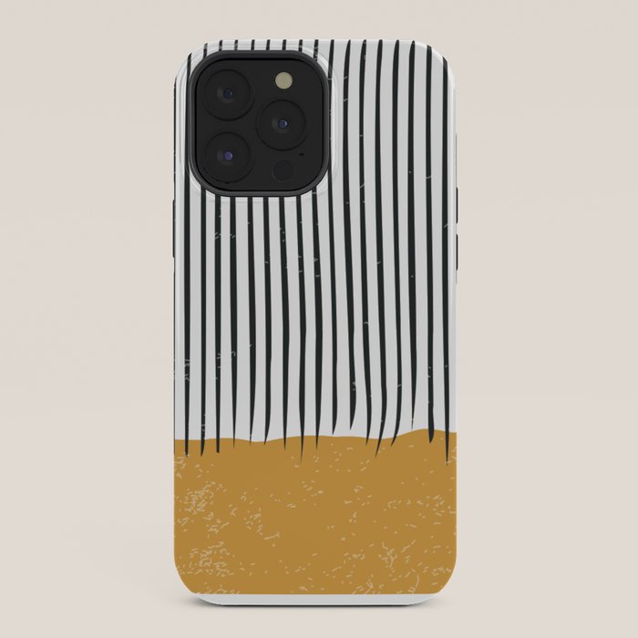 (White Background) Mid Century Modern Minimalist Rothko Inspired Color Field With Lines Geometric Style  iPhone Case