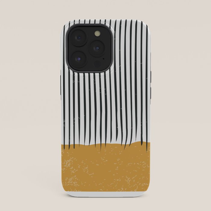 (White Background) Mid Century Modern Minimalist Rothko Inspired Color Field With Lines Geometric Style  iPhone Case
