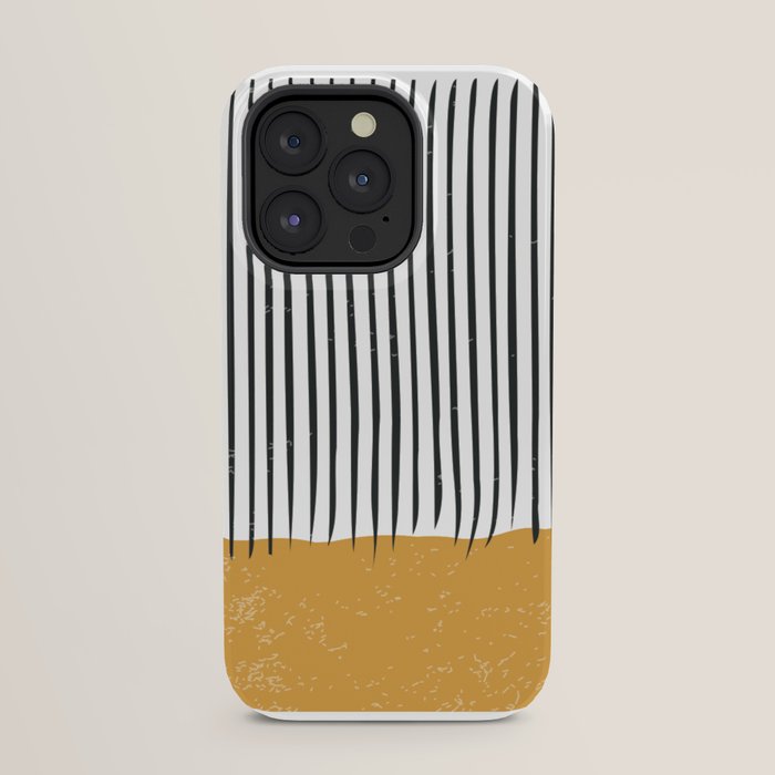 (White Background) Mid Century Modern Minimalist Rothko Inspired Color Field With Lines Geometric Style  iPhone Case