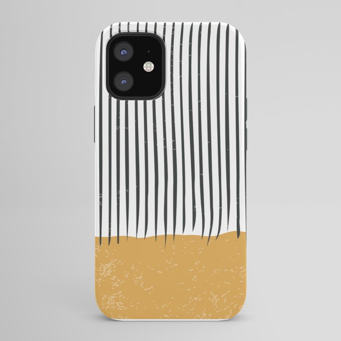 (White Background) Mid Century Modern Minimalist Rothko Inspired Color Field With Lines Geometric Style  iPhone Case