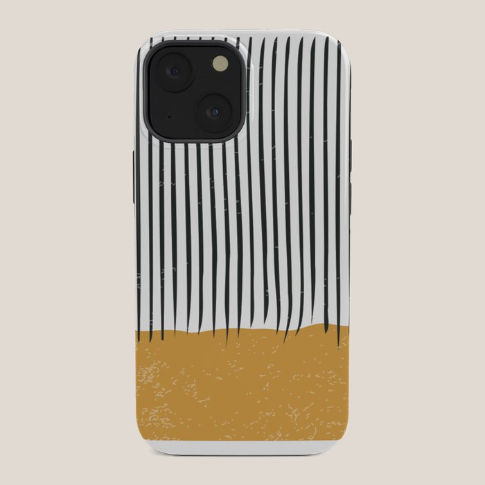 (White Background) Mid Century Modern Minimalist Rothko Inspired Color Field With Lines Geometric Style  iPhone Case