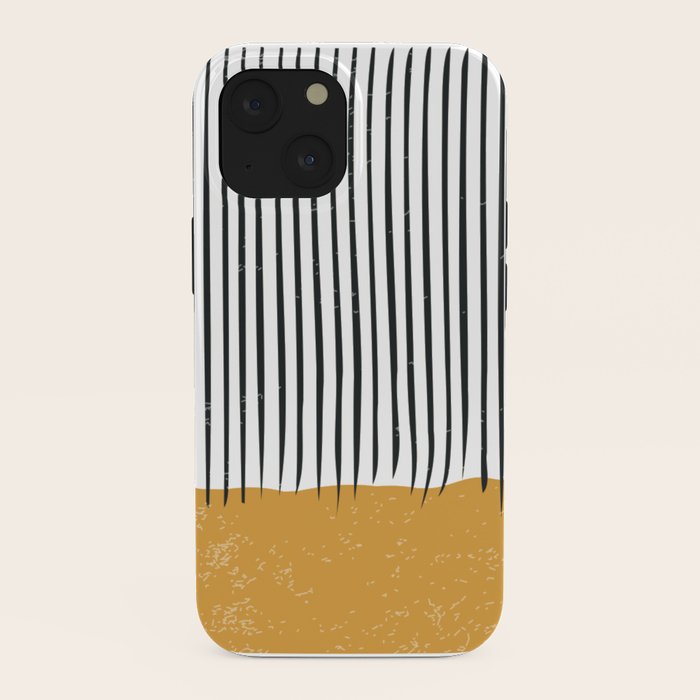 (White Background) Mid Century Modern Minimalist Rothko Inspired Color Field With Lines Geometric Style  iPhone Case