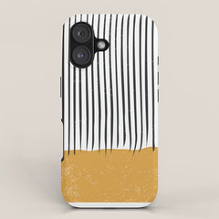 (White Background) Mid Century Modern Minimalist Rothko Inspired Color Field With Lines Geometric Style  iPhone Case
