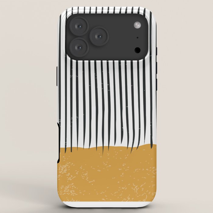 (White Background) Mid Century Modern Minimalist Rothko Inspired Color Field With Lines Geometric Style  iPhone Case