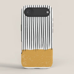 (White Background) Mid Century Modern Minimalist Rothko Inspired Color Field With Lines Geometric Style  iPhone Case